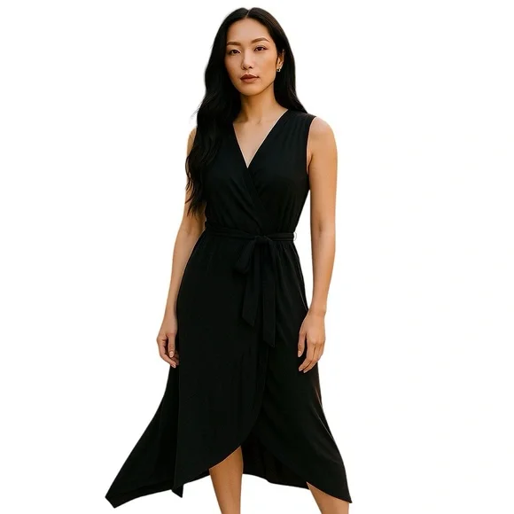 womens maxi wrap dress AUSELILY Maxi Dresses Women 2026 Summer Long Flowy Wrap Dress Ruffle Sleeve  Deep V Neck Formal Funeral Dress with Pockets Black S at Amazon Women's  Clothing store
